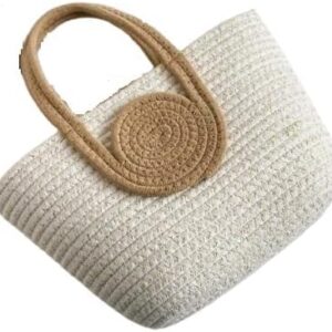 AOU Attractive Hand Bag | Large Tote | Summer Bucket | Bamboo Beach Basket for Women | Boho Handbag | Jute Handmade