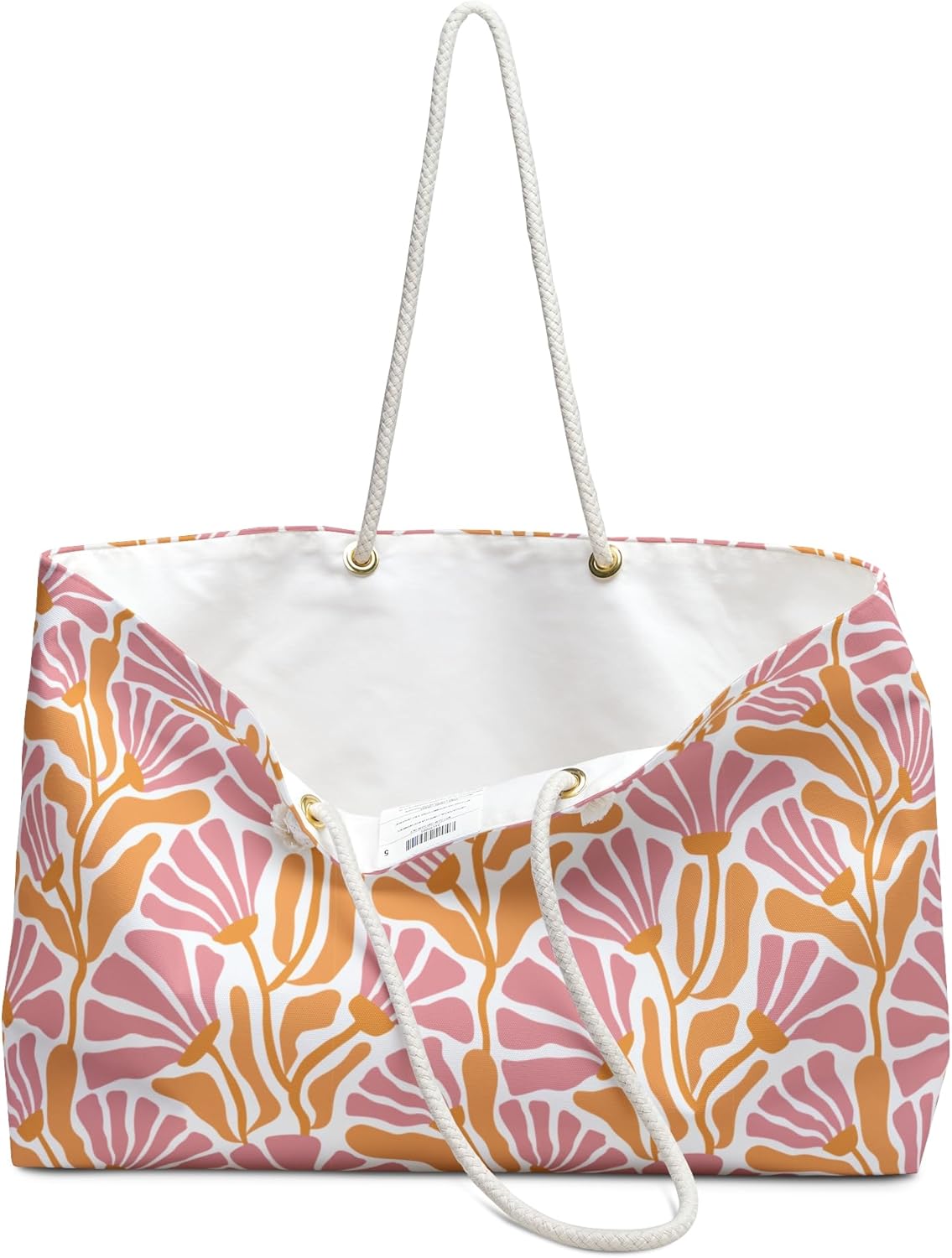 Boho Flowers Retro Print Oversized Shopping Bag Summer Beach Bag Vacation Travel Tote Bag Reusable Bag Pool Picnic Gift - Image 3