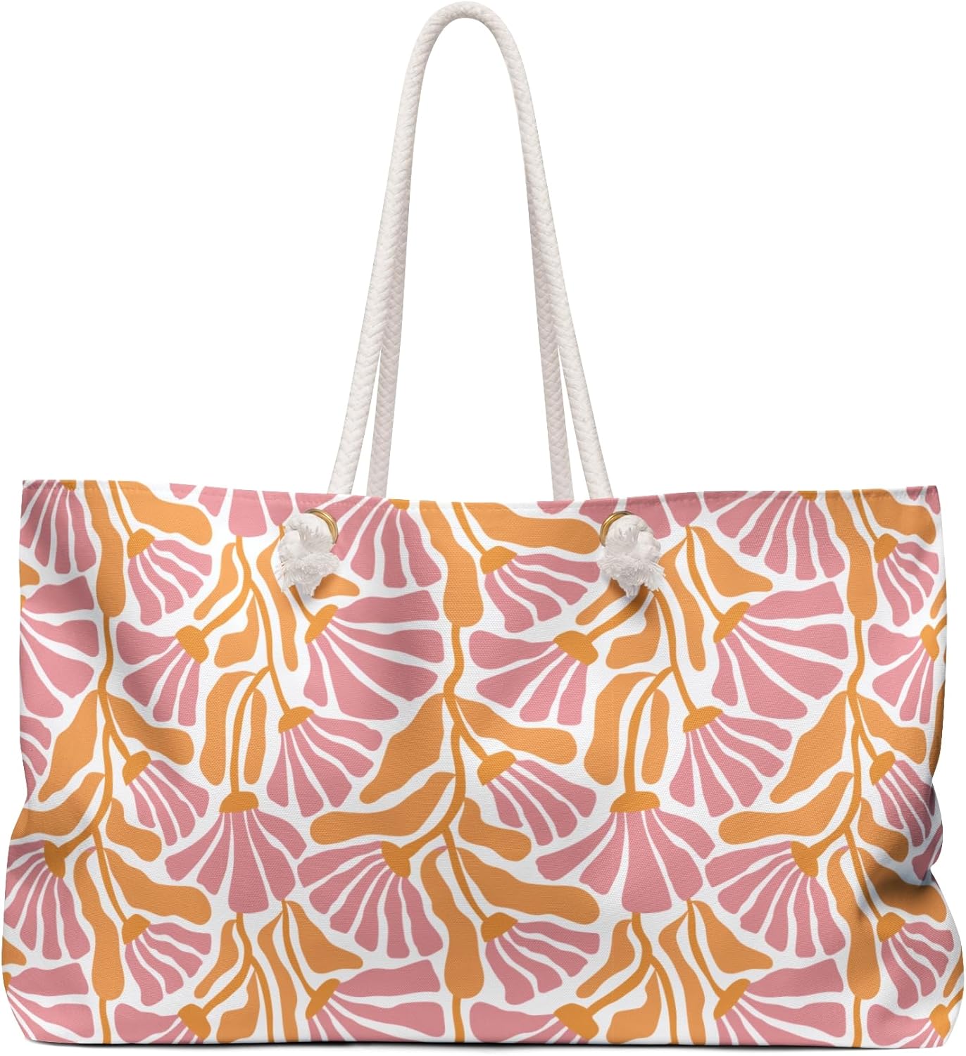 Boho Flowers Retro Print Oversized Shopping Bag Summer Beach Bag Vacation Travel Tote Bag Reusable Bag Pool Picnic Gift - Image 2