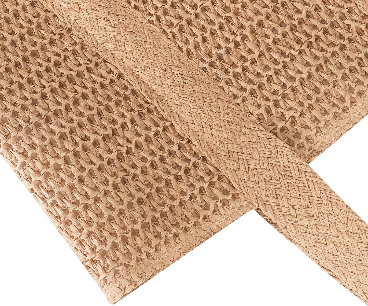 COAIMANEY Womens Large Capacity Straw woven Tote with Hat, Summer Beach Shoulder Bag for Shopping Camping - Image 9