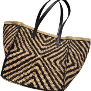 EPANO Trendy Women Woven Shoulder Bag Summer Hollow Out Straw Hand-held Bags Tote Bag Large Capacity Beach Vacation Shopping Bags