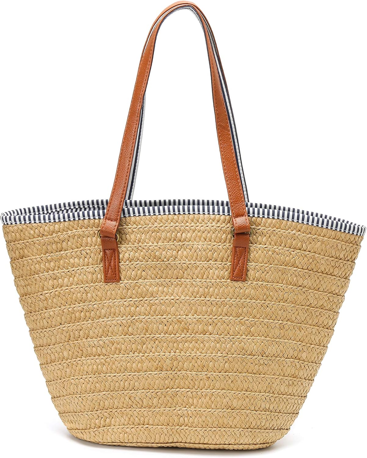 Epsion Straw Beach Bags Tote Tassels Bag Hobo Summer Handwoven Shoulder Bags Purse With Pom Poms - Image 3