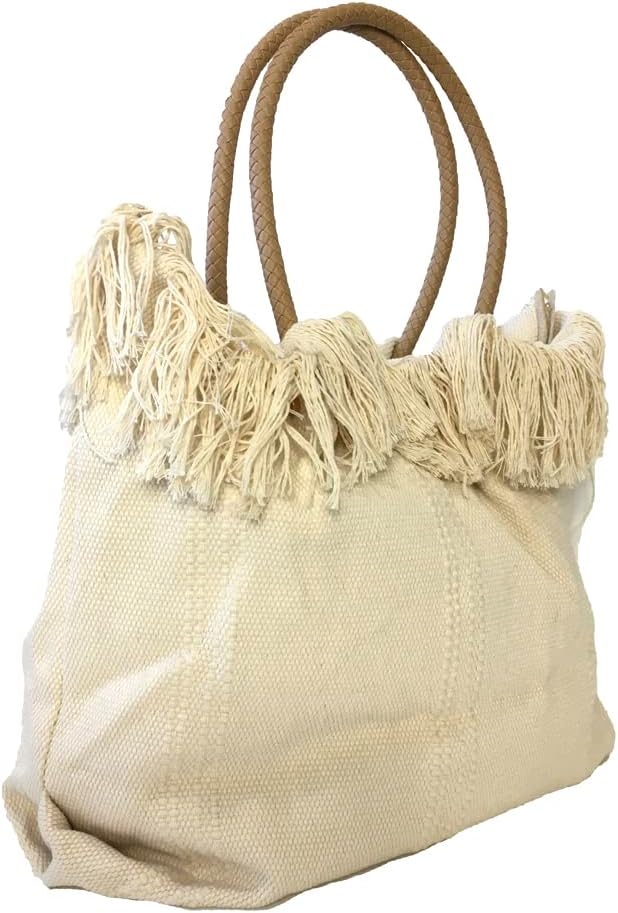 Fashion Culture Summer Vibes Embroidered Canvas Beach Tote Bag - Image 2