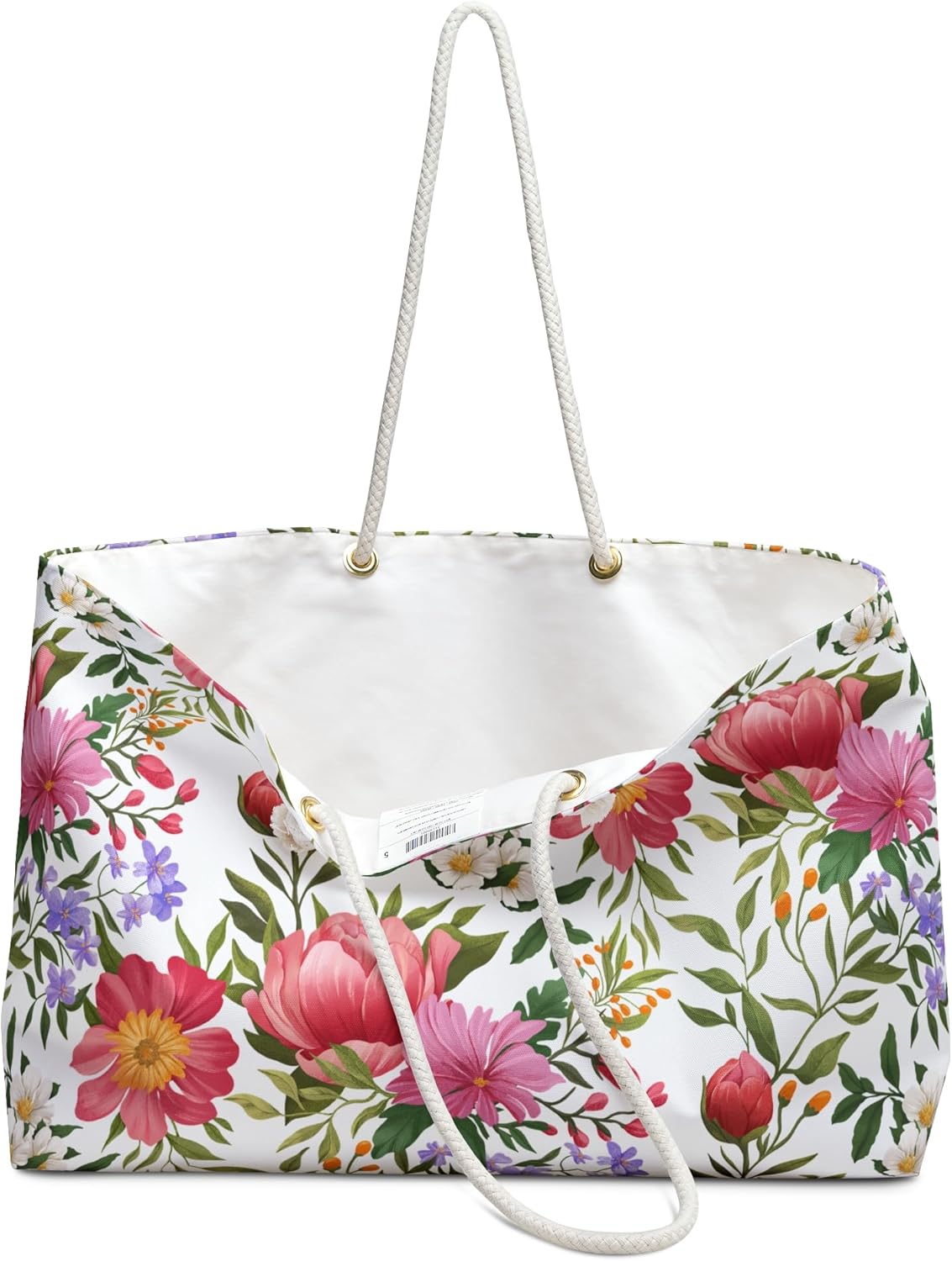 Floral Summer Beach Bag for Women Vacation Travel Tote Bag Reusable Bag for Pool Picnic Shopping Bag - Image 3