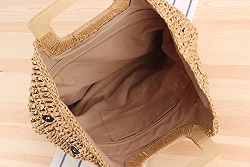 Handmade Straw Beach Bag for Women Summer Woven Large Tote Bag Rattan Handbag Hobo Bohemian Vacation Bags - Image 9