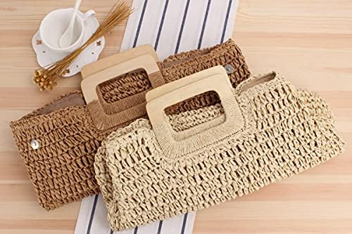 Handmade Straw Beach Bag for Women Summer Woven Large Tote Bag Rattan Handbag Hobo Bohemian Vacation Bags - Image 4