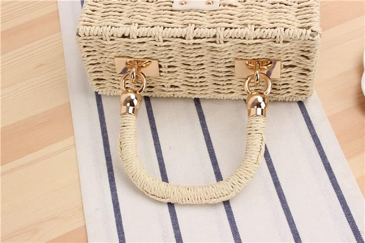 Handmade Straw Beach Bag for Women Summer Woven Tote Bag Rattan Handbag Hobo Bohemian Vacation Box Bags - Image 9