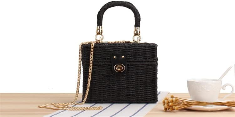 Handmade Straw Beach Bag for Women Summer Woven Tote Bag Rattan Handbag Hobo Bohemian Vacation Box Bags - Image 3