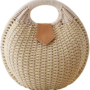 Handmade Straw Beach Bag for Women Summer Woven Tote Bag Rattan Handbag Hobo Bohemian Vacation Shell Box Bags