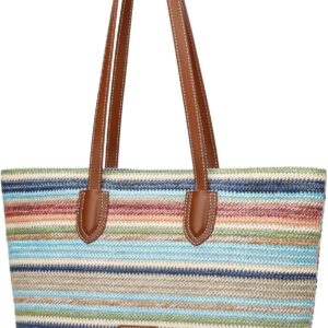 HKCLUF Tote Bag for Women,Woven Shoulder Bag for Woman Vegan Leather Hobo Purse Satchel Handbags With Zipper Pockets