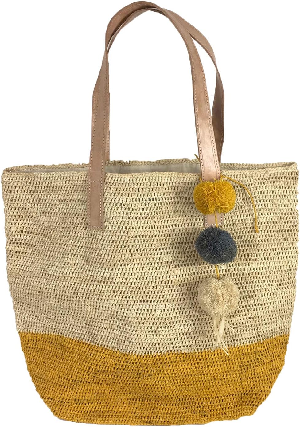 MAR Y SOL Montauk Crocheted Raffia Colorblock Tote Bag - Image 3