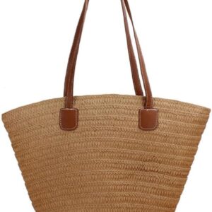 MOISTRI Straw Beach Bag Woven Buckets Totes Handbag Large Capacity Shoulder Bag Tote Bag Women Summer Handbag Casual Holiday