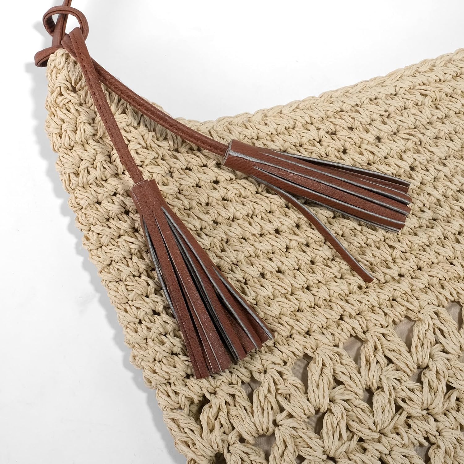 NEWROGENG Straw Purses for Women 2025, Large Beach Bag Summer Woven Tote Bag with Tassels Beach Tote for Vacation - Image 4