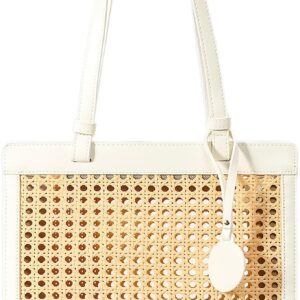 OWGSEE Straw Beach Bag for Women Summer Woven Rattan Tote Bag Straw Purses and Handbags for Vacation with Pendant