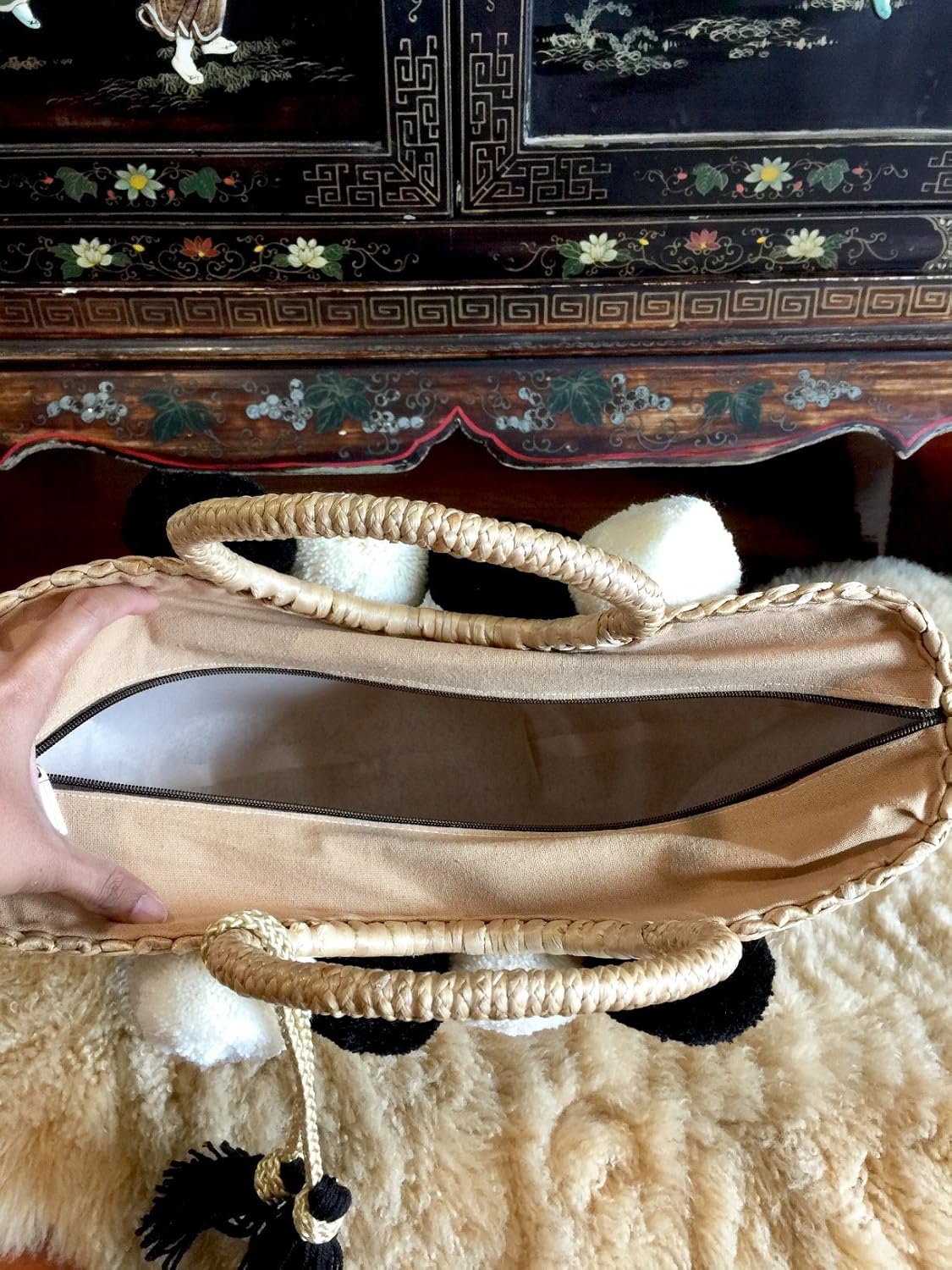 Pom Pom Straw Bag, Pom Pom Straw Bags for Women, Straw Basket Bag,Straw Basket Tote Bag,Beach Basket Bag,Pom Pom Straw Beach Bag,Basket Bag,Straw Bag,Straw Tote Beach Bag,Summer Straw Bag,Straw Tote - Image 3