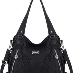 Purses and Handbags Women Fashion Tote Bag Shoulder Bags Top Handle Satchel Purses Washed Synthetic Leather Handbag