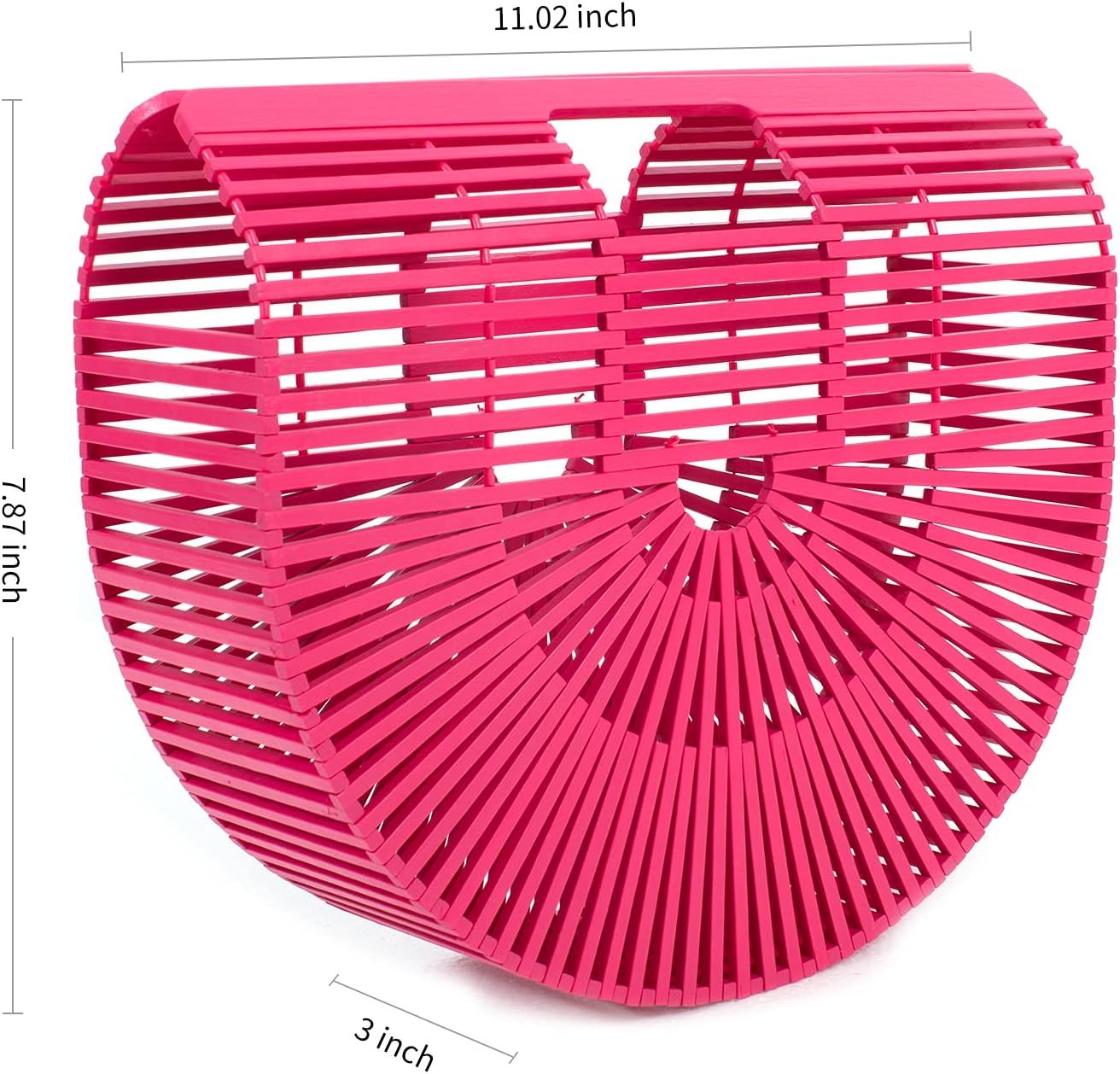 RULER TRUTH Women's Bamboo Handbag by Handmade Straw Bag,Tote Bamboo Purse Natural Basket Bag for Summer Beach\u2026 - Image 2