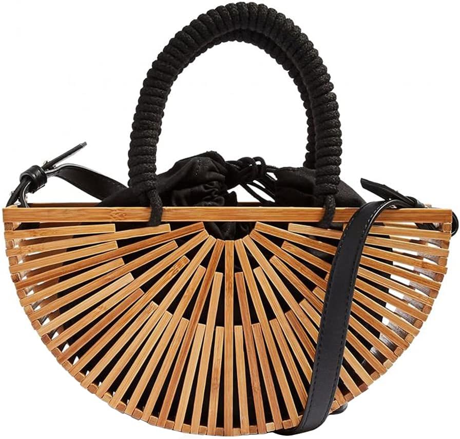 RULER TRUTH Women's Bamboo Handbag by Handmade Straw Bag,Tote Bamboo Purse Natural Basket Bag for Summer Beach\u2026 - Image 14