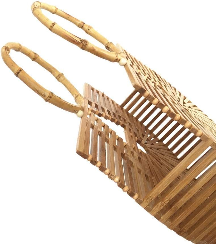 RULER TRUTH Women's Top Handle Bamboo Handbag Summer Beach Large Tote Bag - Image 6