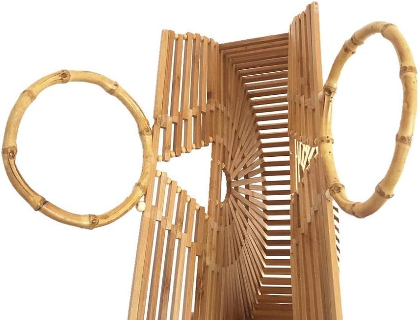 RULER TRUTH Women's Top Handle Bamboo Handbag Summer Beach Large Tote Bag - Image 4