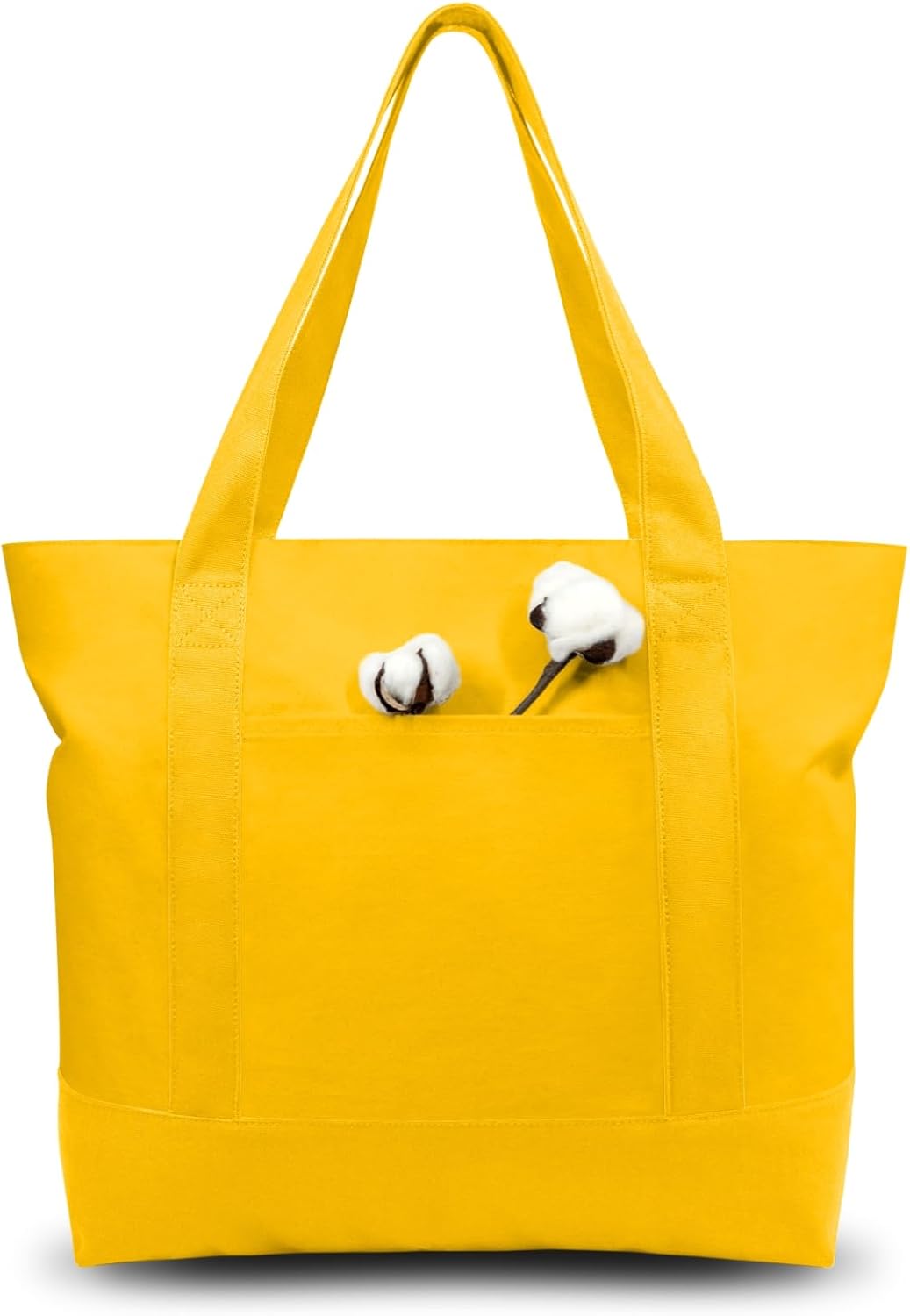 TOPDesign Canvas Tote Bag Blue\/Natural i##e##s: 1-Pack ^^ with an External Pocket ^^ Reusable Grocery Shopping Bag ^^ Top Zipper Closure ^^ Daily Essentials :i##e##s - Image 24