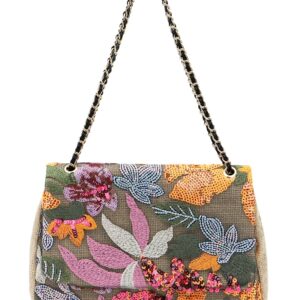 Tote Bag for Women Beach Bag Sequin Embroidery Straw Bag Bohemian Handbag Large Capacity Shoulder Bag Suitable for Vacation Travel Daily