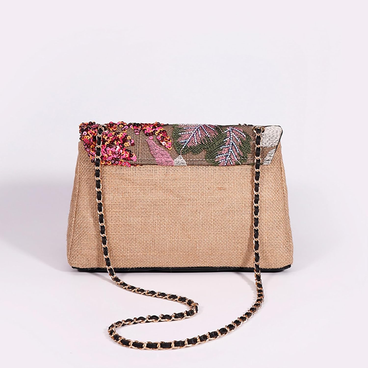 Tote Bag for Women Beach Bag Sequin Embroidery Straw Bag Bohemian Handbag Large Capacity Shoulder Bag Suitable for Vacation Travel Daily - Image 4