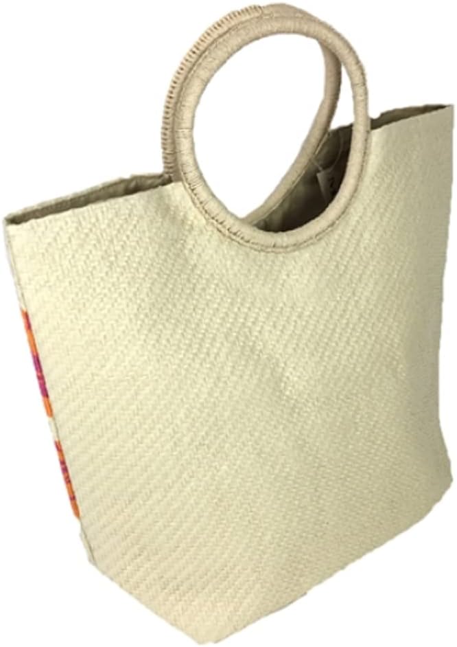 Tropical Palms Round Circle Handle Beach Bag Packable Large Tote Vibrant Summer Vacation Travel Handbag - Image 2