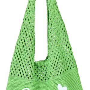 Van Fan & Shi Personalized Embroidered Crochet Beach Bag, Custom Large Tote Bags, Monogram Foldable Handbag
