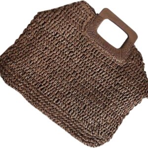 Vintage Straw Woven Beach Bag for Women Retro Handbag for Summer Travel Stylish and Spacious Tote for Holidays and Beach Outings