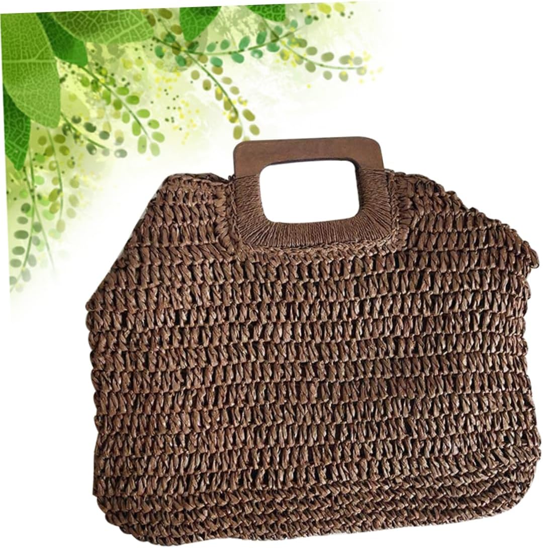 Vintage Straw Woven Beach Bag for Women Retro Handbag for Summer Travel Stylish and Spacious Tote for Holidays and Beach Outings - Image 3